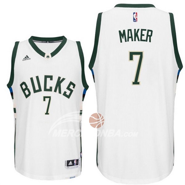 Maglia NBA Maker Milwaukee Bucks Blanco